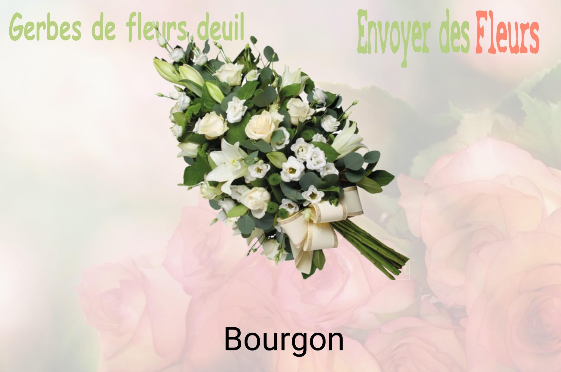 Gerbe de fleurs de deuil livrée à Bourgon